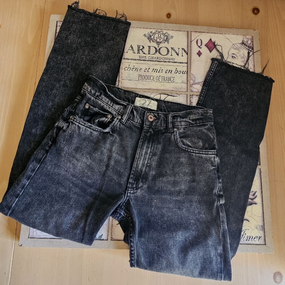Free People Black Faded High Rise Mom Jean's - Picture 4 of 5